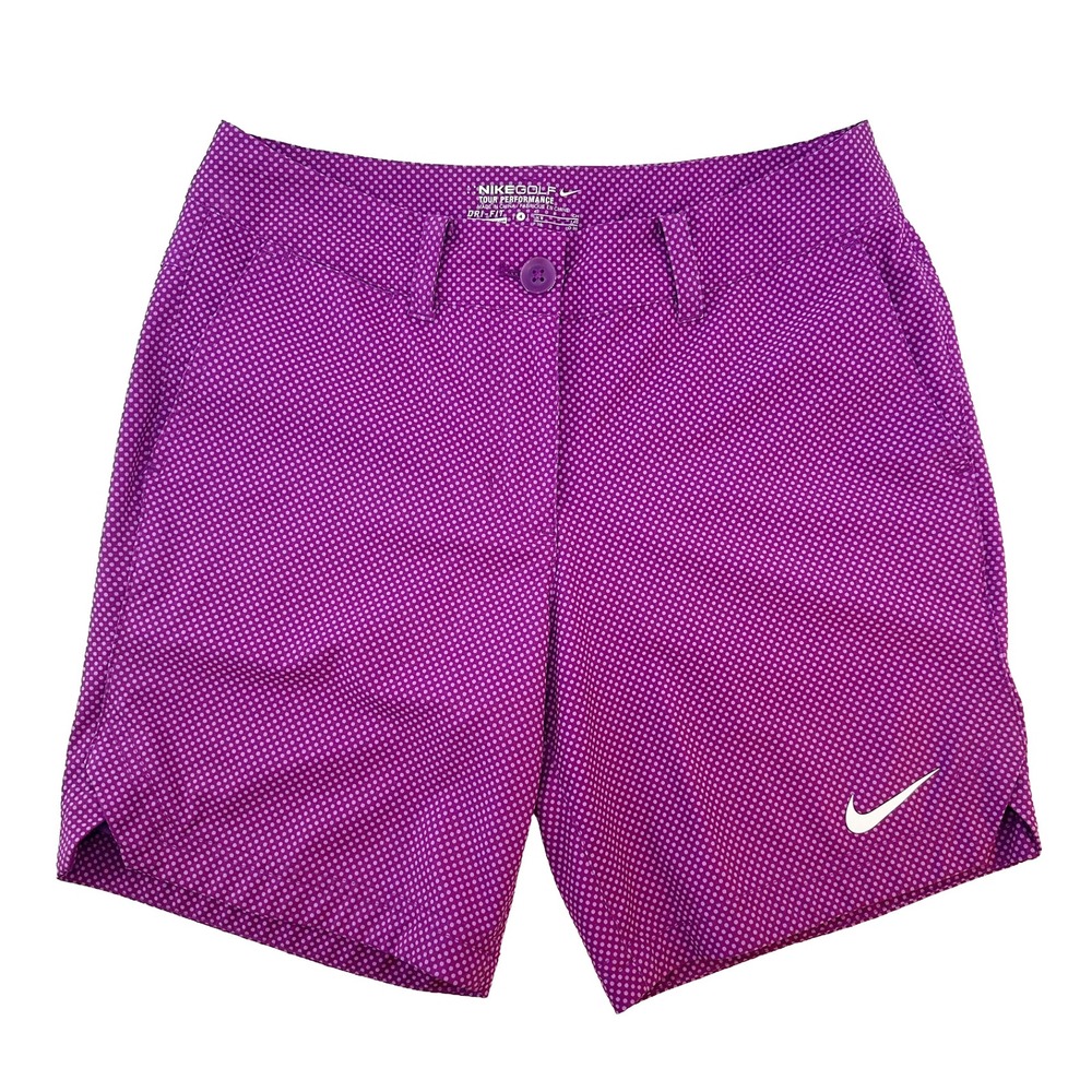 NIKE GOLF Women's Dri-Fit Tour Performance Polkadot Shorts • 4 • purple